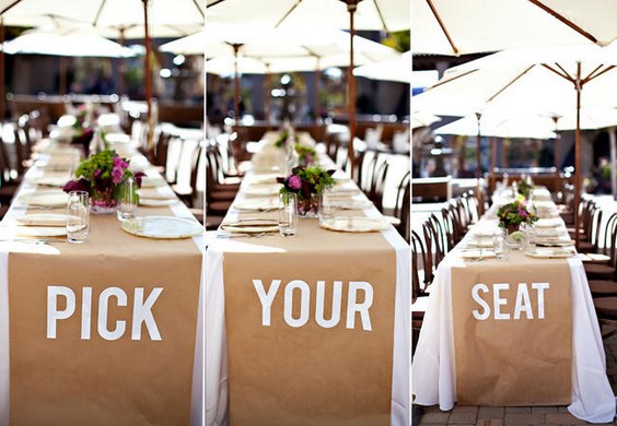Use butcher block paper as tablecloth