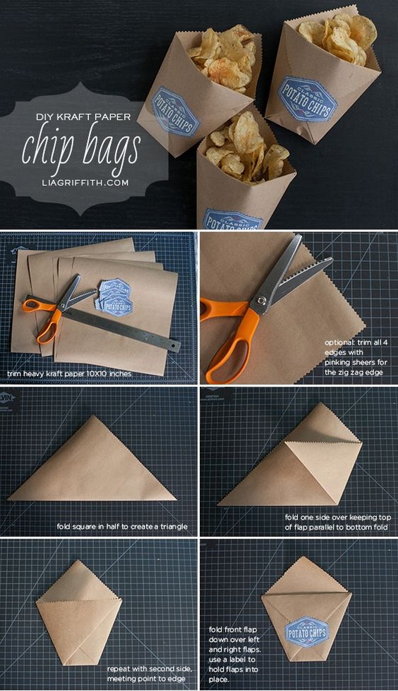 diy kraft paper wedding bag