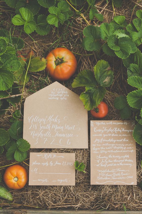 kraft paper wedding invitation sets