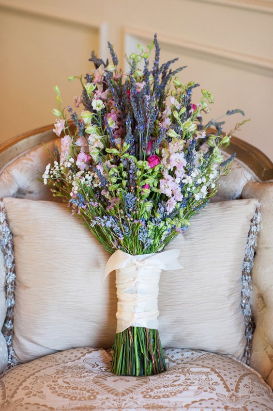 pink purple wildflower wedding bouquets