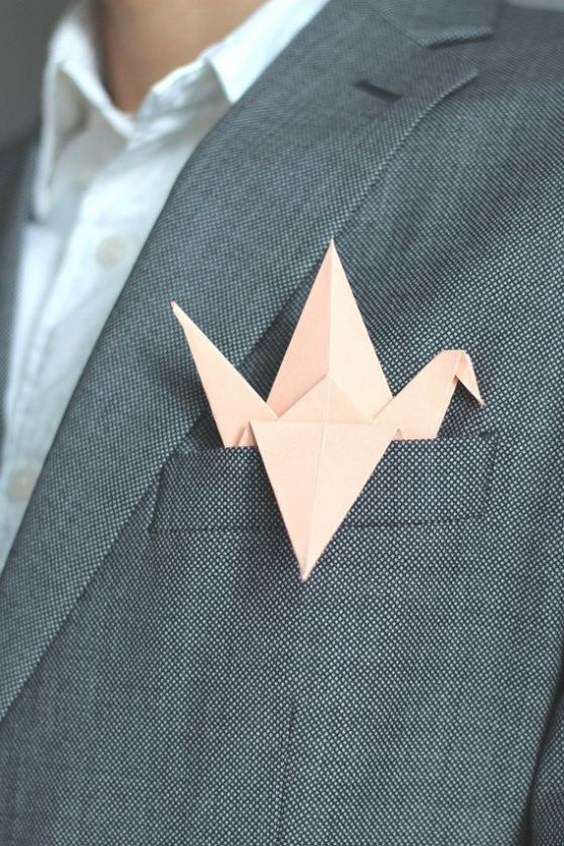 pocket square and boutonniere