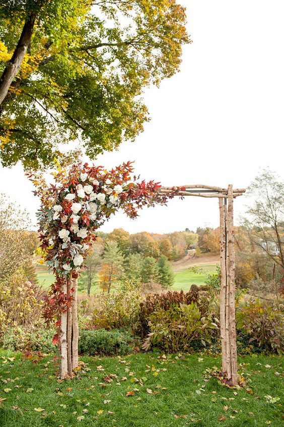 rustic fall wedding arch