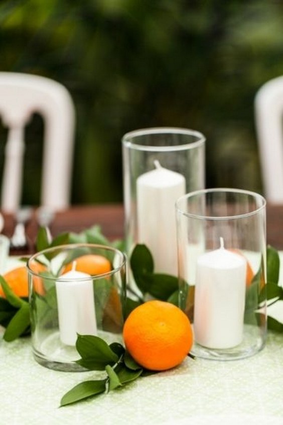Citrus and Lantern Wedding Centerpiece