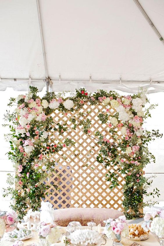 dreamy floral lattice backdrop