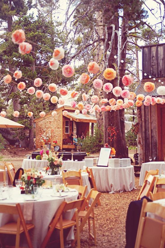 Incorporate flowers and lighting for the ultimate rustic wedding
