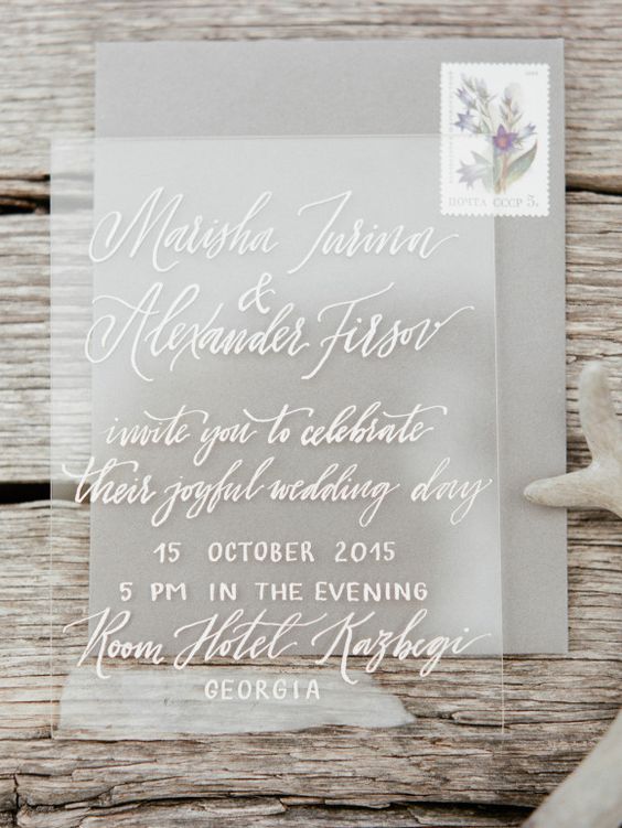 plexi acrylic wedding invitations