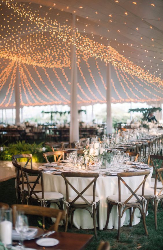 65 Breathtaking String Bistro Lighting Wedding Ideas You