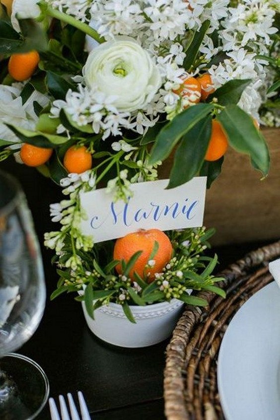 citrus wedding centerpiece idea