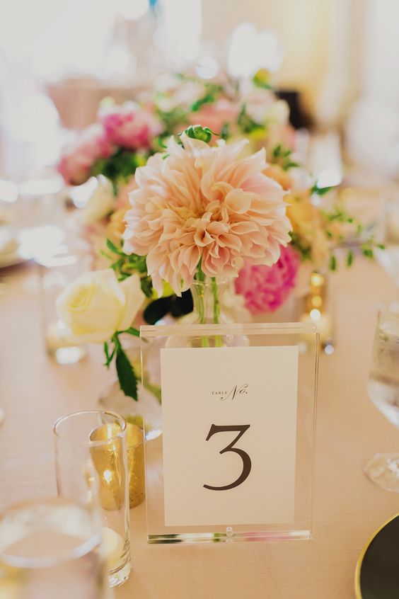 elegant wedding table numbers