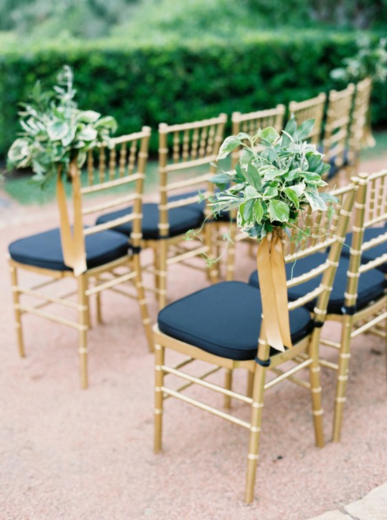 gold and navy wedding chair