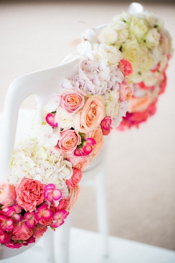 ombre wedding flower chair decor