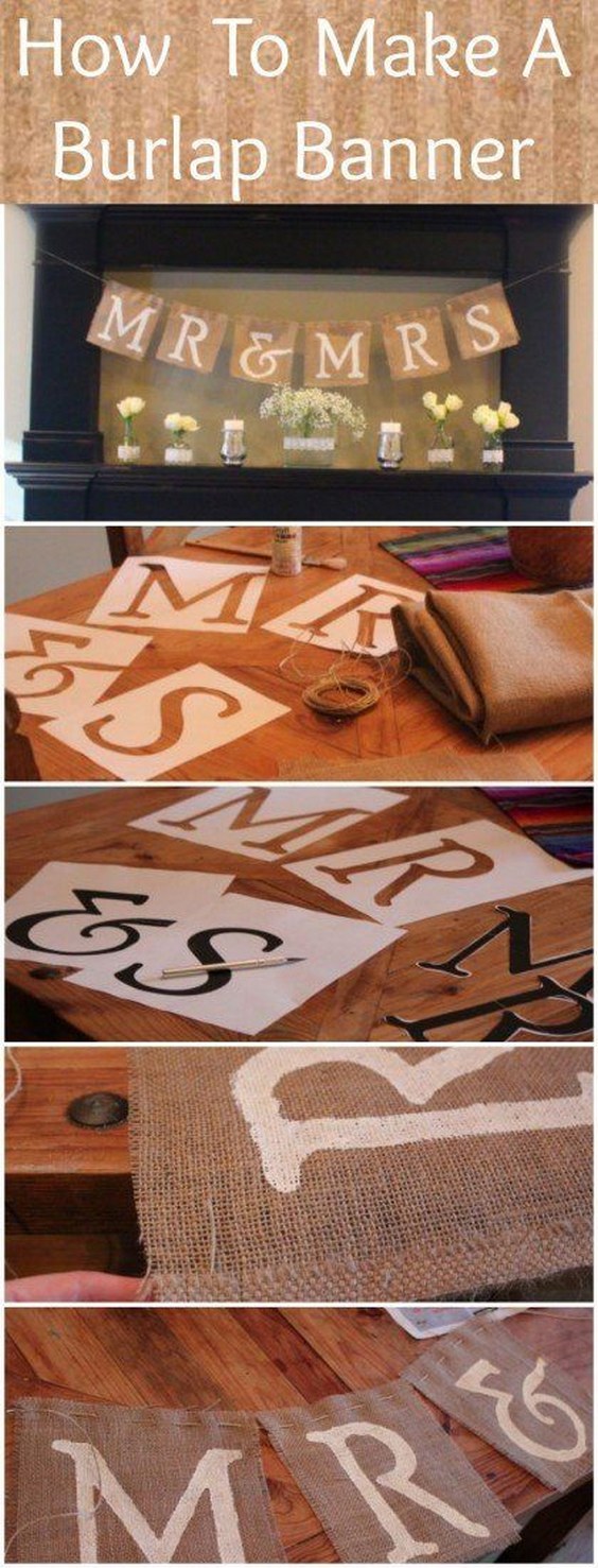 How To Make A Mr. & Mrs. Burlap Banner