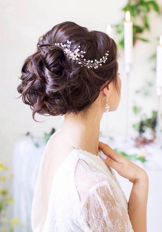 Long Wedding Hairstyles & Bridal Updos via Evgeniya Lebedeva 41