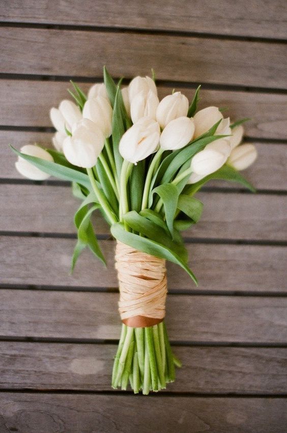 White tulip wedding bouquets