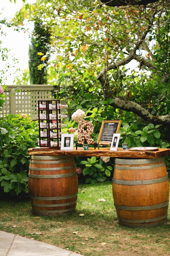 country wedding ideas wine barrels