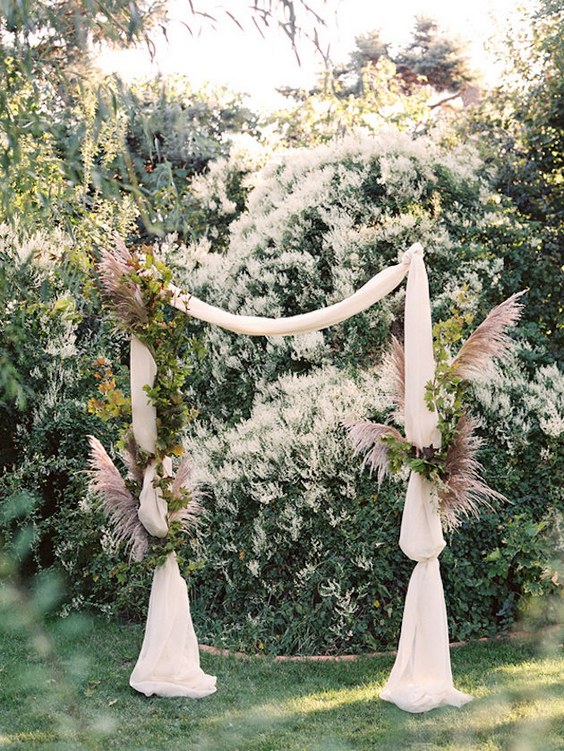 boho pampas grass wedding arch