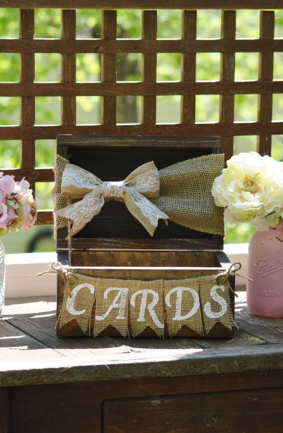 rustic card box for wedding