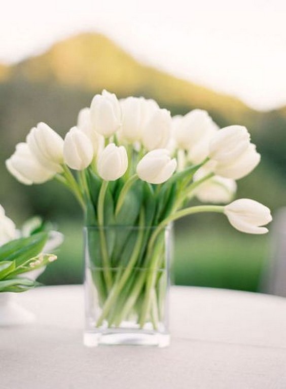 white tulip wedding centerpiece