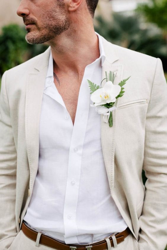 casual groom attire beach wedding