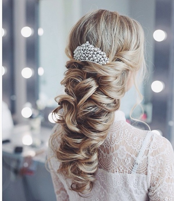 Tonya Pushkareva Long Wedding Hairstyle for Bridal 13 via tonyastylist