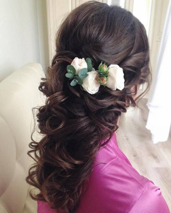 Tonya Pushkareva Long Wedding Hairstyle for Bridal 23 via tonyastylist