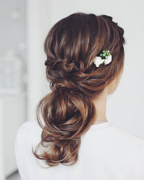 Tonya Pushkareva Long Wedding Hairstyle for Bridal 43 via tonyastylist