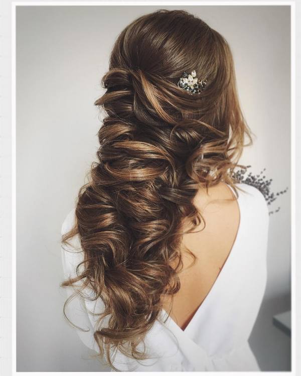 Tonya Pushkareva Long Wedding Hairstyle for Bridal 68 via tonyastylist