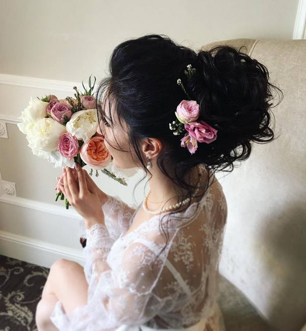 Tonya Pushkareva Long Wedding Hairstyle for Bridal 73 via tonyastylist