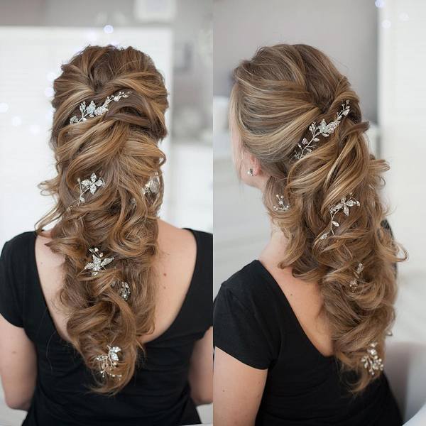 Tonya Pushkareva Long Wedding Hairstyle for Bridal 8 via tonyastylist