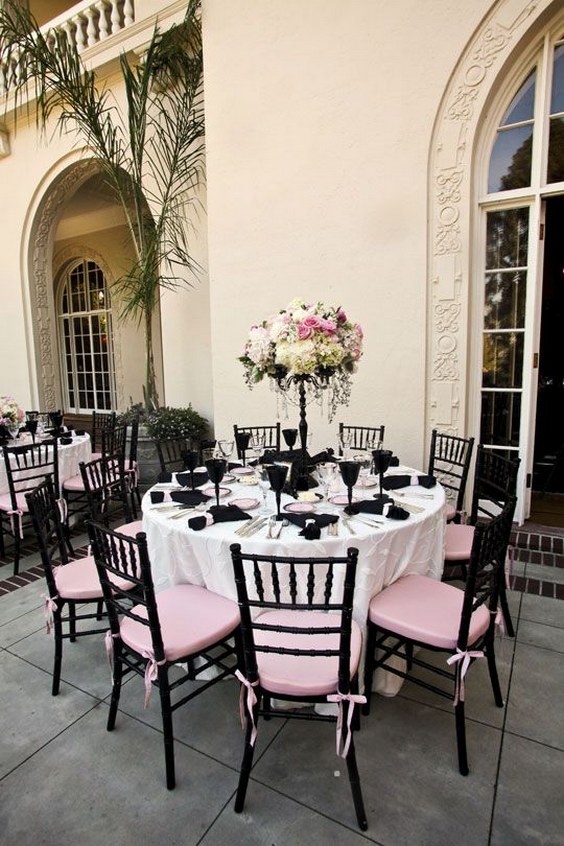 Blush pink and clearance black wedding