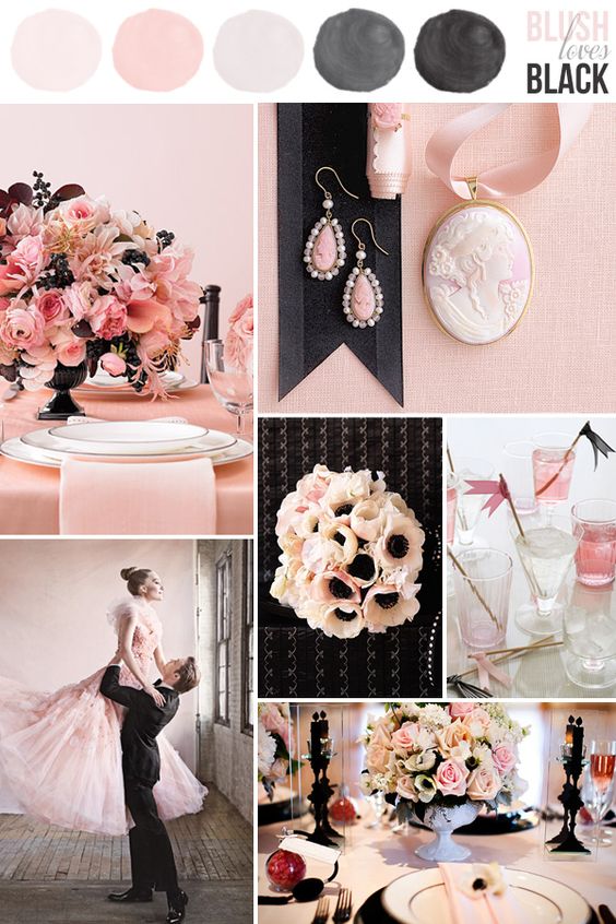 25 Chic Blush and Black Wedding Ideas - Hi Miss Puff