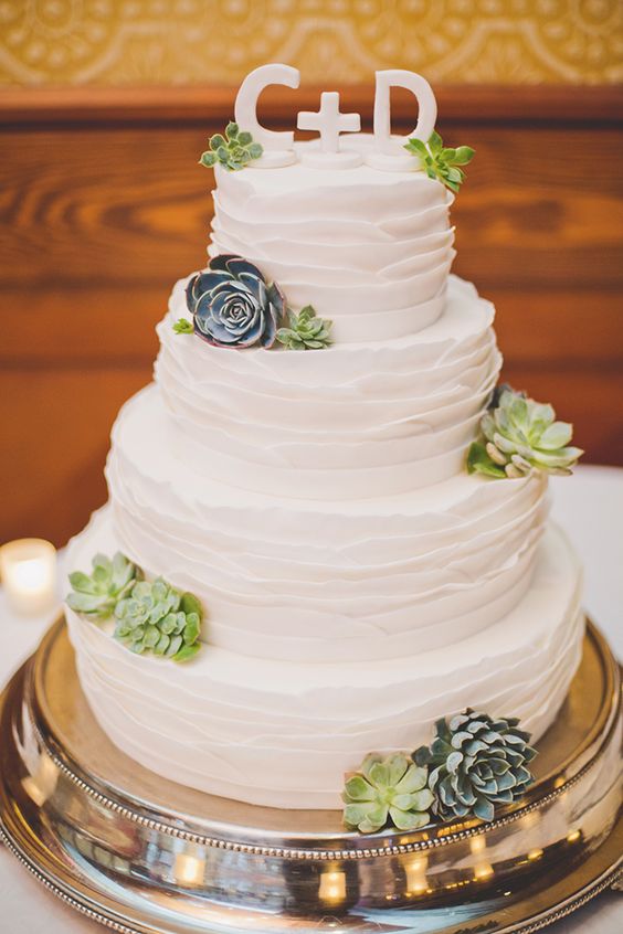 succulent wedding cake – Elyse Hall Photography