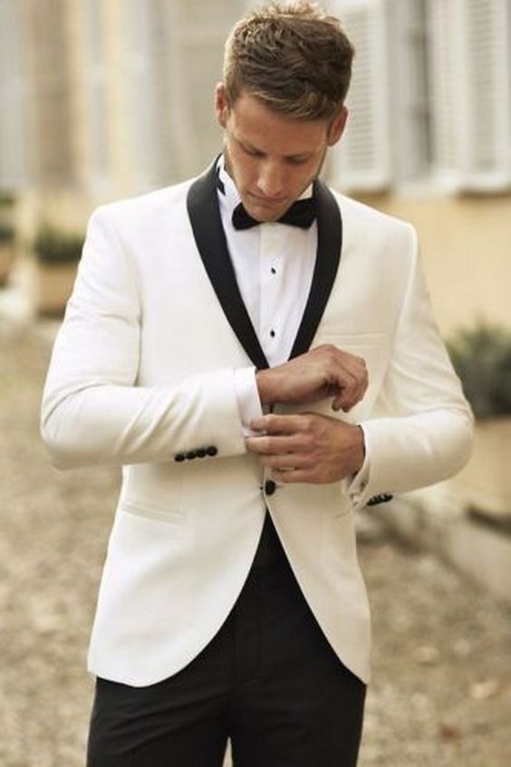 Ivory White Groom Suits 10