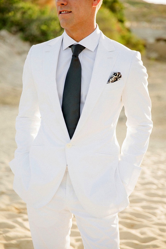 Ivory White Groom Suits 5