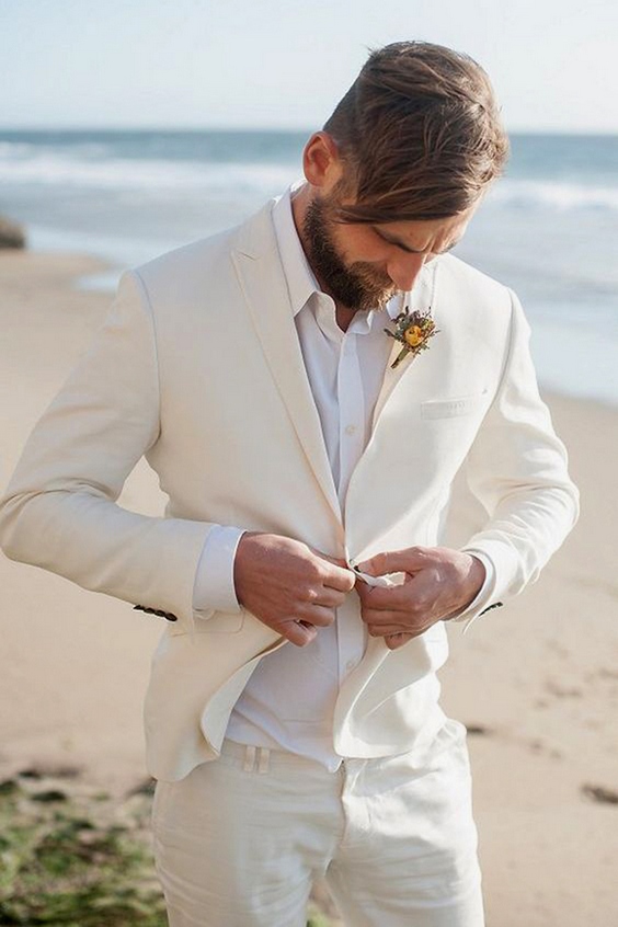 Ivory White Groom Suits 6