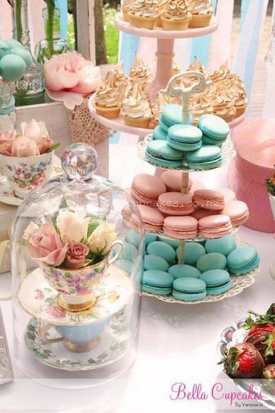 tiffany blue and pink tea bridal shower ideas