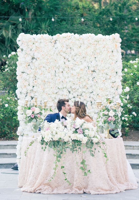 white roses wedding backdrop decor