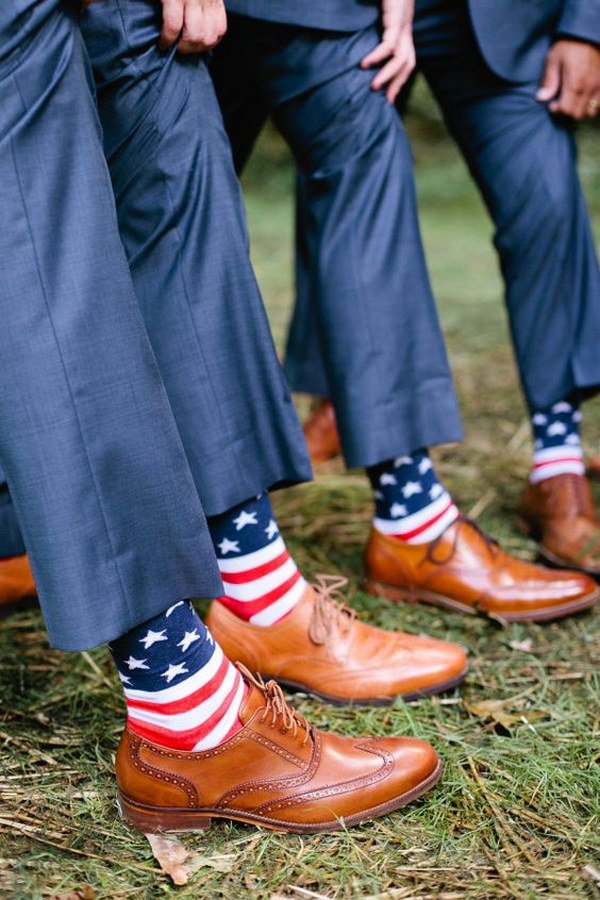 Patriotic groomsmen socks