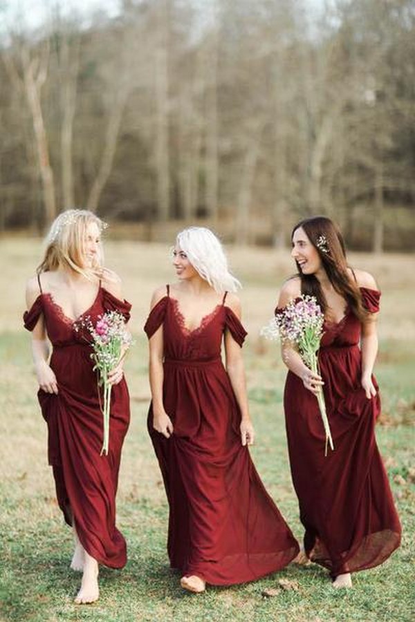 55 Burgundy Bridesmaid Dresses for Fall Winter Weddings