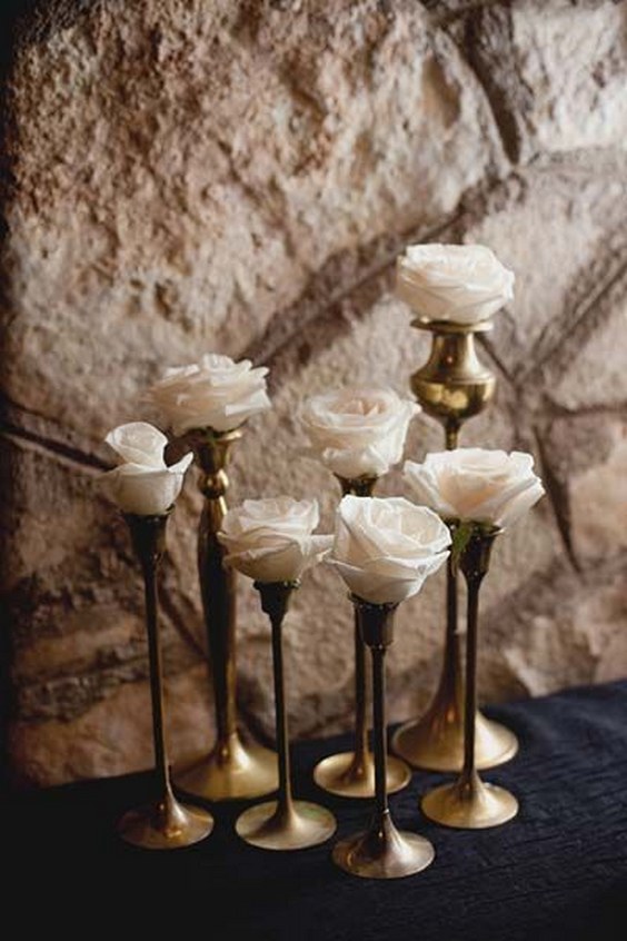 Flowers in candlesticks details