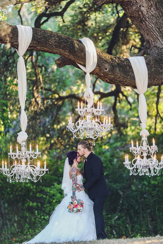 Wedding chandeliers for backdrop