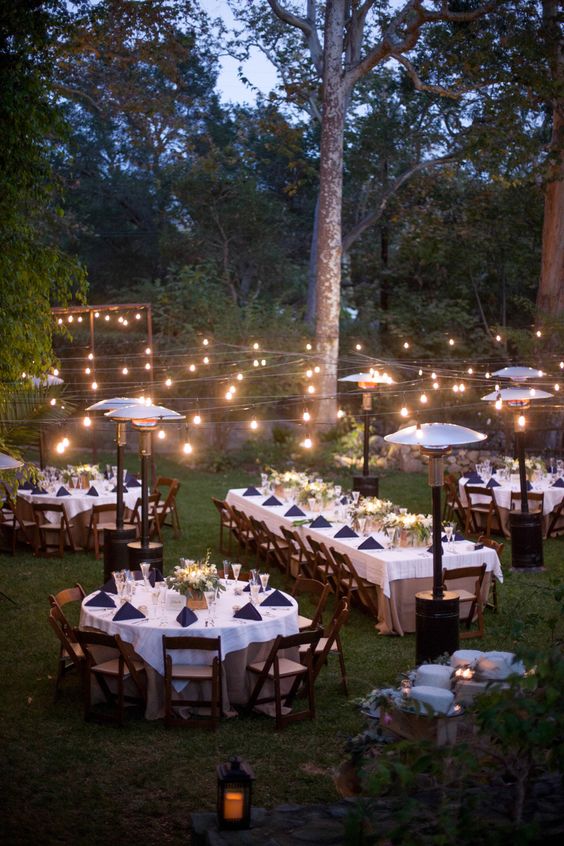 backyard wedding reception table layout