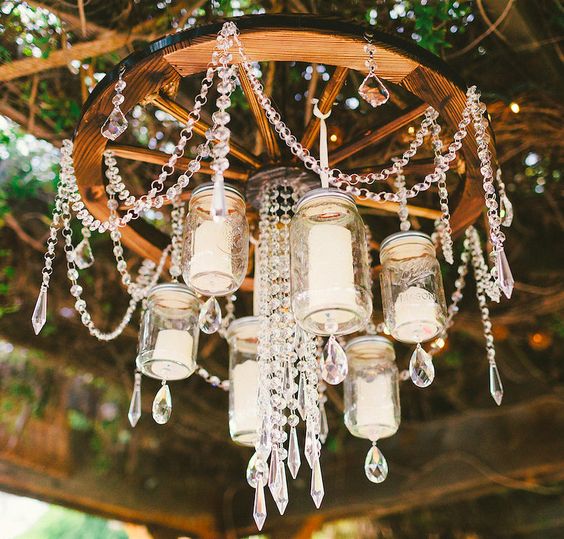 diy mason jar wedding chandelier