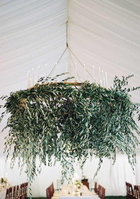 greenery wedding chandelier for wedding reception