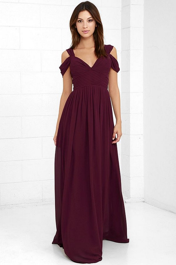 lulus burgundy maxi bridesmaid dress