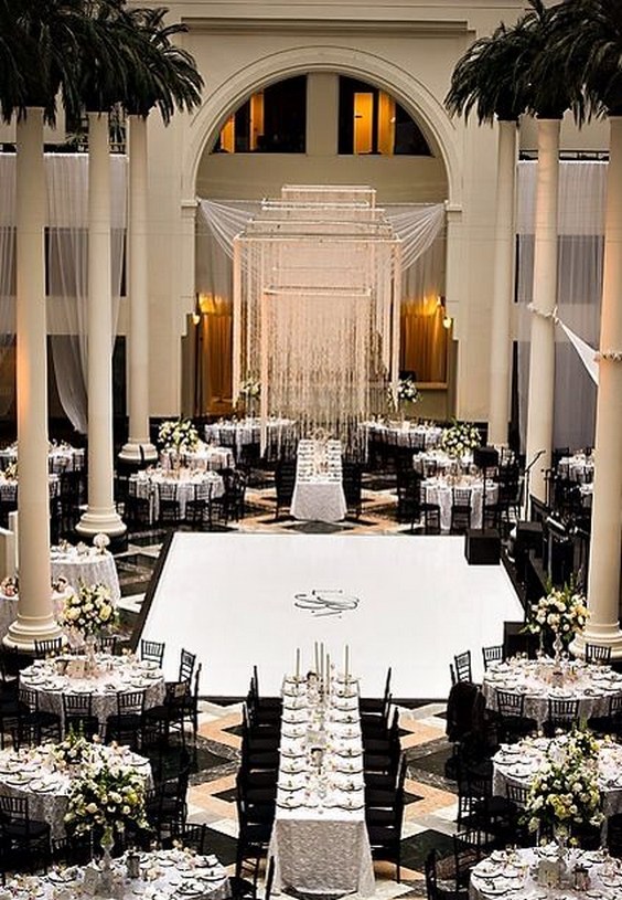 modern indoor wedding reception layout