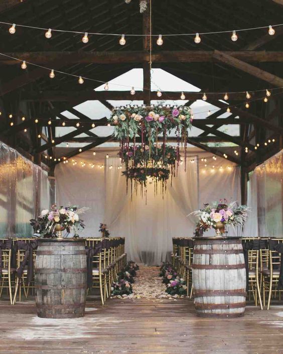 rustic country barn wedding chandelier