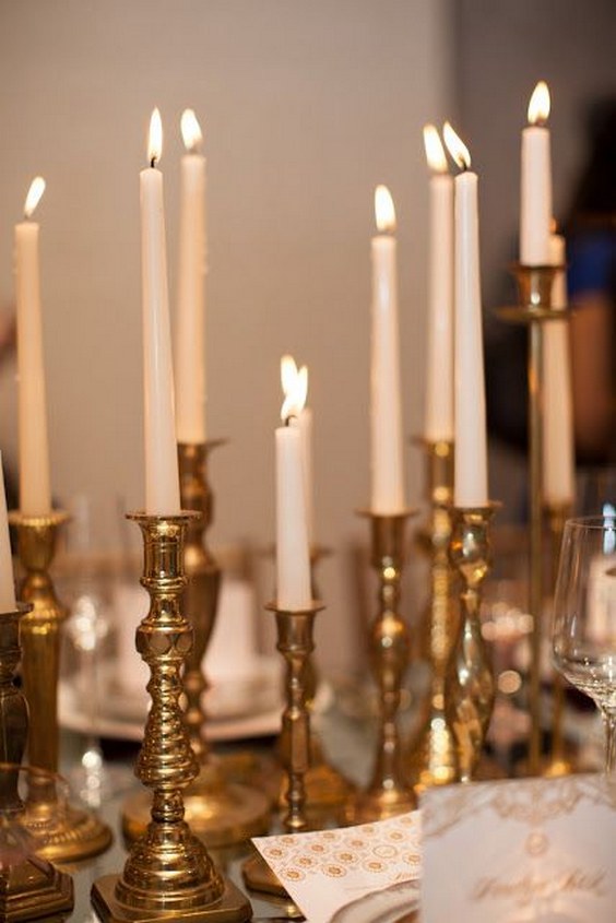 vintage gold candlesticks centerpiece