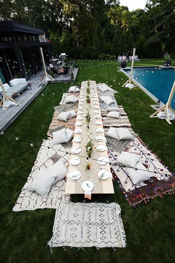 wedding picnic reception table layout