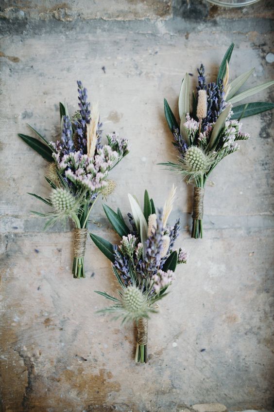 Lavender & Thistle Buttonholes